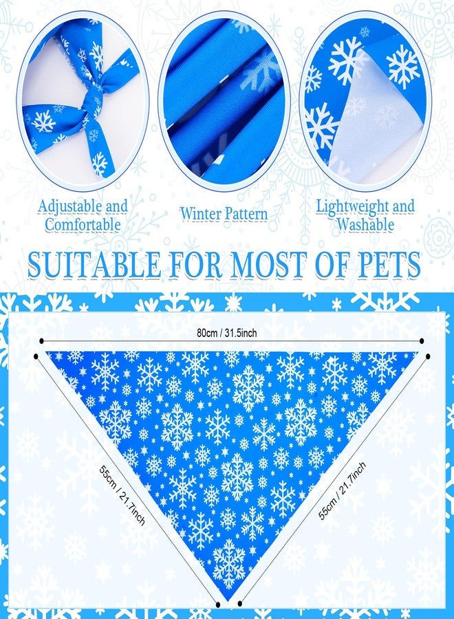 Abbylike 100 Pcs Winter Dog Bandanas Bulk Blue Snowflake Bandanas for Dogs Triangle Kerchief Bibs Scarf Set for Pet Winter Costume Photo Props Accessories Pet Shops, 25 Styles(31.5 x 21.7 x 21.7 Inch) - Image 3
